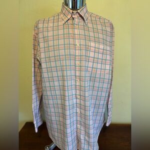 Peter Millar Pink and Blue Checkered Shirt